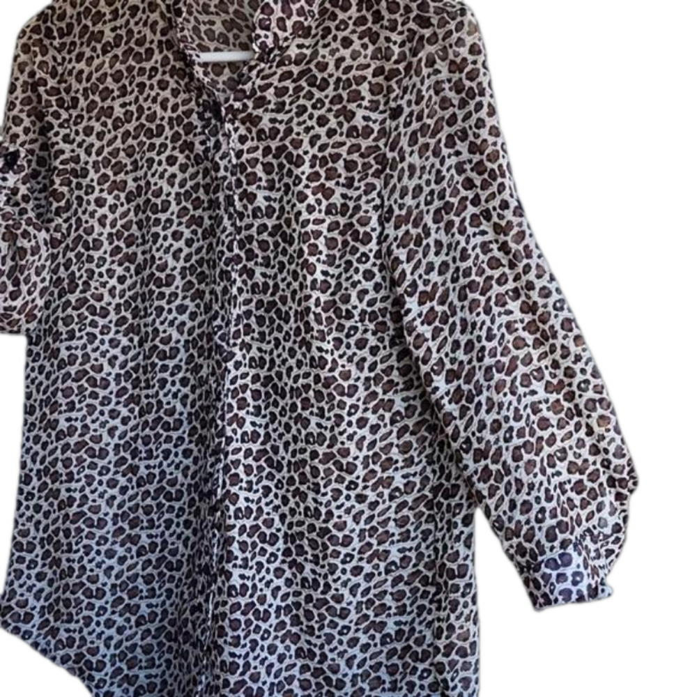 Leopard print blouse size XL